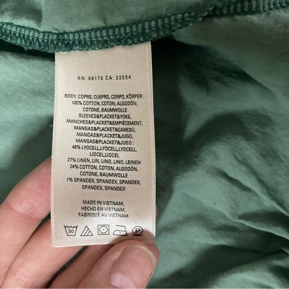 Anthropologie Hei Hei Hilltop Ruched Green Cotton Zip Bomber Jacket Size Medium - Picture 6 of 7